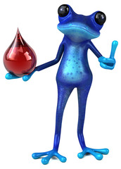 Fun blue frog - 3D Illustration