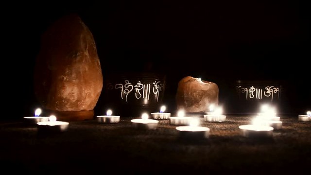 A Tibetan Bowl Sound Meditation with candles