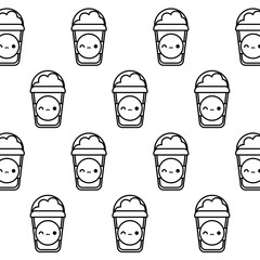 pattern of milkshakes kawaii style
