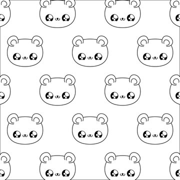pattern of heads cute bears baby kawaii style