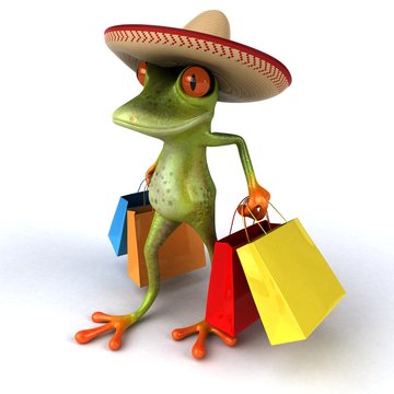 Fun frog - 3D Illustration