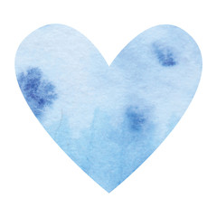 Watercolor hand made heart for valentines day