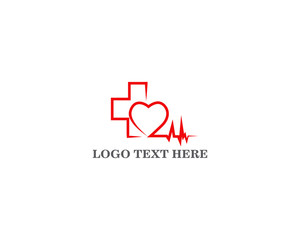 Art design Heartbeat logo template vector