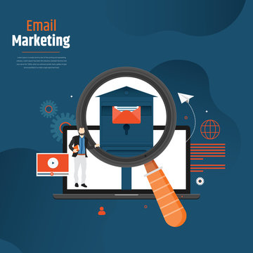 Email marketing, subscribe concept. Received newsletter. Vector illustration
