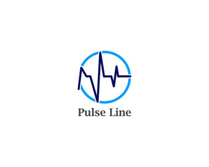 Monitor Pulse line design template vector