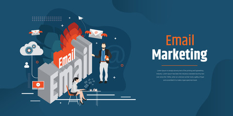 Web page concept with Email marketing