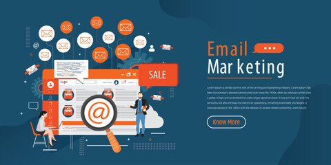 Web Template. Concept for Digital marketing agency, digital media campaign flat vector illustration 