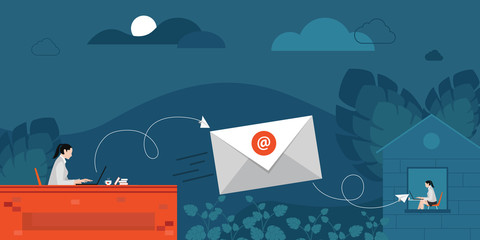 Obraz premium People Communication with email