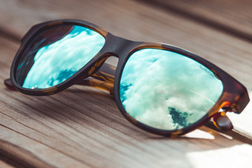 Sunglasses on table