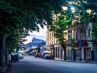 Street in the center of Kutaisi city, Georgia, in the morning