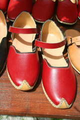 red shoes at bazaar