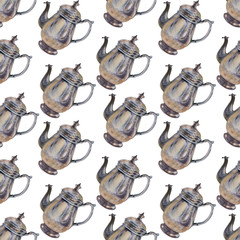 Watercolor background picture with the coffee maker