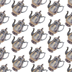 Watercolor background picture with the coffee maker