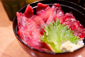 Maguro don Tuna sashimi rice bowl Japanese cuisine