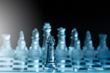 The concept of business competition: Close-up pieces off a military confrontation with rivals alone