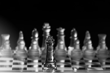 The concept of business competition: Close-up pieces off a military confrontation with rivals alone