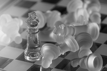 The concept of business competition: Close-up piece of his victory. The winner will be the only one