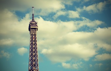 Top of the Highest Eiffel Tower Symbol of Paris