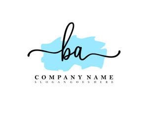 Fototapeta na wymiar BA Initial letter handwriting and signature logo.