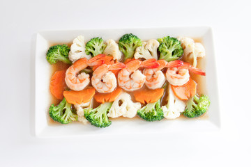 Fried vegetables shrimp