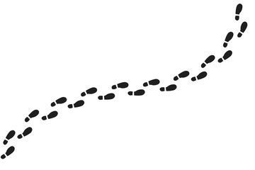 Traces of human shoes, steps of the soles of people's shoes, a route from footprints. Wallpaper for banner, poster footprint.