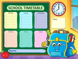 Papier Peint photo autocollant Pour enfants Weekly school timetable template 9