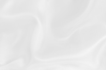 White fabric cloth texture for background and design art work, beautiful crumpled pattern of silk or linen.