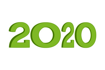 Cartoon green 2020 different width characters