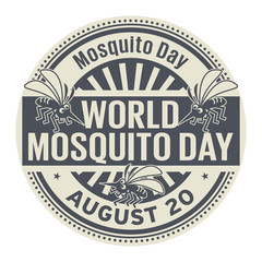 World Mosquito Day, abstract rubber stamp