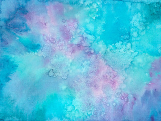 Abstract blue background painted with watercolor