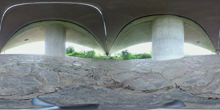 VR360, Autobahnbr&uuml;cke von unten, Spannbetonbr&uuml;cke &uuml;ber den Main, VR 360, 360VR, 360VR Video