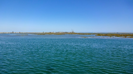 Faro city and natural park Ria Formosa in the south of Portugal