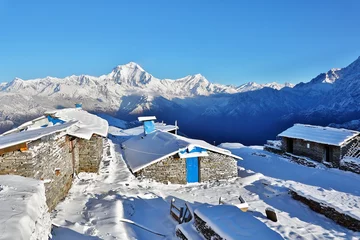 Crédence en verre imprimé Dhaulagiri chaîne de montagnes Népal, région du Dhaulagiri