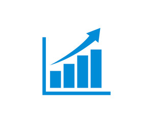 Growing graph icon symbol vector