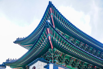 The roof of the Korean temple in Seoul