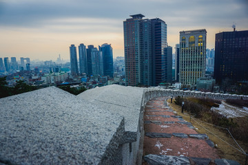 Beautiful evening view of Seoul. South Korea