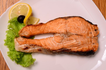 Fried king mackerel fish.