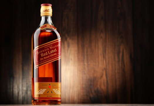 Bottle of Johnnie Walker Scotch whisky