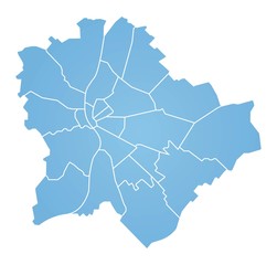 Naklejka premium Mapa Budapesztu