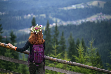 girl in a wreath of wildflowers