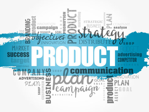 PRODUCT word cloud collage, business concept background