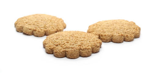 Integral cookies isolated on white background