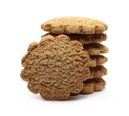 Integral cookies isolated on white background