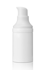 Blank packaging cosmetic plastic bottle isolated with clipping path.