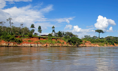 Landscape of Napo river in the Amazon rainforest, Ecuador