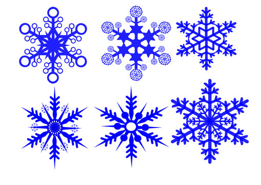  雪の結晶の6種類セット（inkscapeのsvg形式で保存してあります）