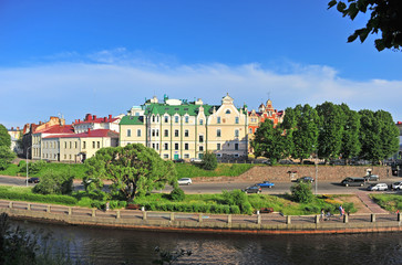 Scenic view of Vyborg old town, Russia.