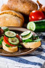 Tasty sandwiches with vegetables