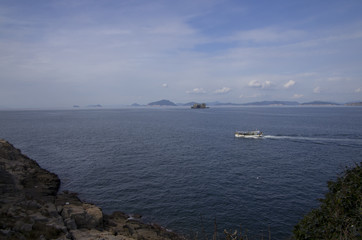 blue sea and islands on blue sky