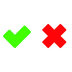 Green check mark and red X mark icons.  yes, no icon